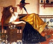 Valentine Cameron Prinsep Prints, Reclining Woman with a Parrot